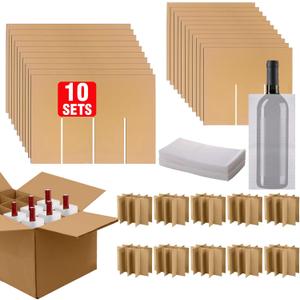 10 SETS Wine Boxes for Moving Kits (Box Not Included) Glass Dividers for Shipping Boxes Moving Kit for Glasses Wine Glass Fits in 16x12x12 Inch Box