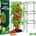 Legigo 2 Pack Square Tomato Cages- 45 Inch Heavy Duty Tomato Trellis for Climbing Plants Outdoor, Tomato Plant Support Stakes Cage Garden Trellis for Garden Raised Garden Bed Cucumbers Vegetables