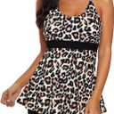 Zando Womens Tankini Swimsuits for Women 2025 Tummy Control Swimsuit Bathing Suit Top with Boyshorts Flowy Women' Swimwear, 4XL