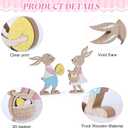 Easter Table Decor Bunny Decorations Wooden Spring Signs for Home, Wood Rabbit Tiered Tray, Mantal Decor for Farmhouse or Office Party Supplies