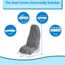 Car Seat Covers Universal Car Protective Front Seat Covers Washable Non-Slip Seat Protectors for Gym Workouts,Waterproof and Sweatproof Towel Seat Covers for Cars,Trucks, Jeeps (2 Pack Grey)