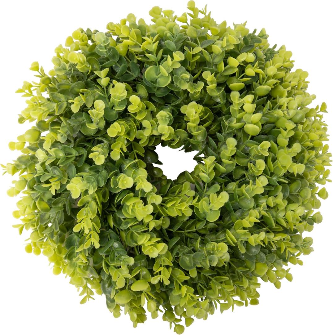 Summer Wreaths for Front Door 15" Artificial Boxwood Wreath Spring Door Wreath for Farmhouse Wedding Festival All Season Home Decor
