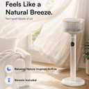 Spin360 360 Fan, Height-Adjustable Floor & Table Fan with Aromatherapy Scent Pods, Whisper-Quiet, Touchscreen, 9 Speeds, Timer & Ambient Light for Bedroom, Living Room, Office (White)