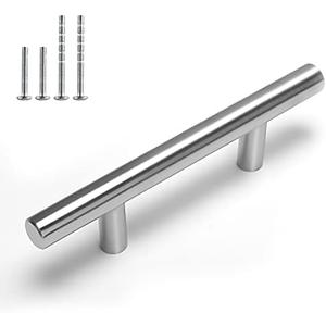 homdiy 7Pack Cabinet Handles Brushed Nickel Cabinet Hardware 3in Hole Centers Cabinet Door Handles for Kitchen Cabinets, Modern Drawer Pulls Stainless Steel Handle Pulls