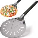 RTT Turning Pizza Peel with 8" Aluminum Round Pizza Paddle,23.6" Overall,Outdoor Pizza Oven Accessories