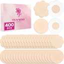TEAWOO 400P Disposable Nipple Covers, 200 Petal + 200 Round Breathable Non-Woven Pasties for Women, Hypoallergenic, No Show, Self-Adhesive Beige