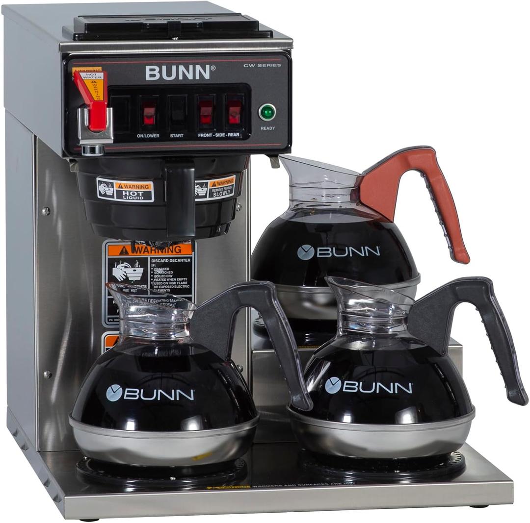 Bunn 12950.0212 CWTF15-3 Automatic Commercial Coffee Brewer with 3 Lower Warmers (120V)