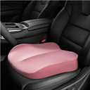 Car Seat Cushion, Ergonomic Memory Foam Auto Booster Seat Pad with Nonslip Bottom, Comfortable Vehicle Cushion for Short People Driving Fit for Sedan Truck SUV, Car Accessories (Pink)