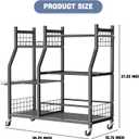 WALMANN Garden Tool Organizer with Wheels for Garage, Large Storage Capacity, Rakes/Shovels/Yard Tools Storage Stand for Shed, Garden, Indoor/Outdoor Long-Handled Tools Rolling Cart