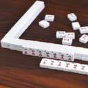ZGME American Mahjong Set,166 White Tiles with Blue Bag and Accessories,4 Transparent All-in-One Mahjong Racks with Pushers,Complete Mahjong Set