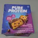 Pure Protein Chewy Chocolate Chip Protein Bars 20g Protein, 3g Sugar, 190 Calories (12 count) Low Sugar* High Protein Snack - Gluten Free - Perfect for a Healthy Snack (EXP 04/21/27)