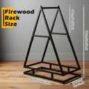 2-tier Firewood Rack Indoor winter Tree Log Holder 30 Inch (H) Heavy Duty Metal Firewood Storage Holder Stacker Organizer for Outdoor winter Fireplace Farmhouse Decor Housewarming Gift