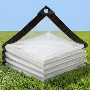 Clear Tarp Heavy Duty Waterproof - 8x12 Vinyl Tarp for Greenhouse, Porch & Patio Cover (PE-8x12 FT)