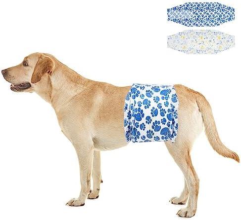 Dono Dog Diapers Male 40ct Disposable Male Dog Wraps Super Absorbent Doggie Puppy Diapers Rapid-Dry Technology Belly Bands for Male Marking, Excitable Urination, Training Large
