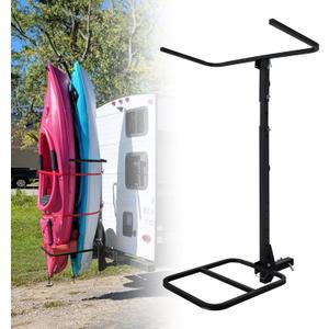 RV Hitch Mount Kayak Rack Fits up to 12' Kayaks Height Adjustable Vertical Standing Kayak Carrier 2'' Hitch Receiver 300LBS for RV,Truck,SUV, Trailer