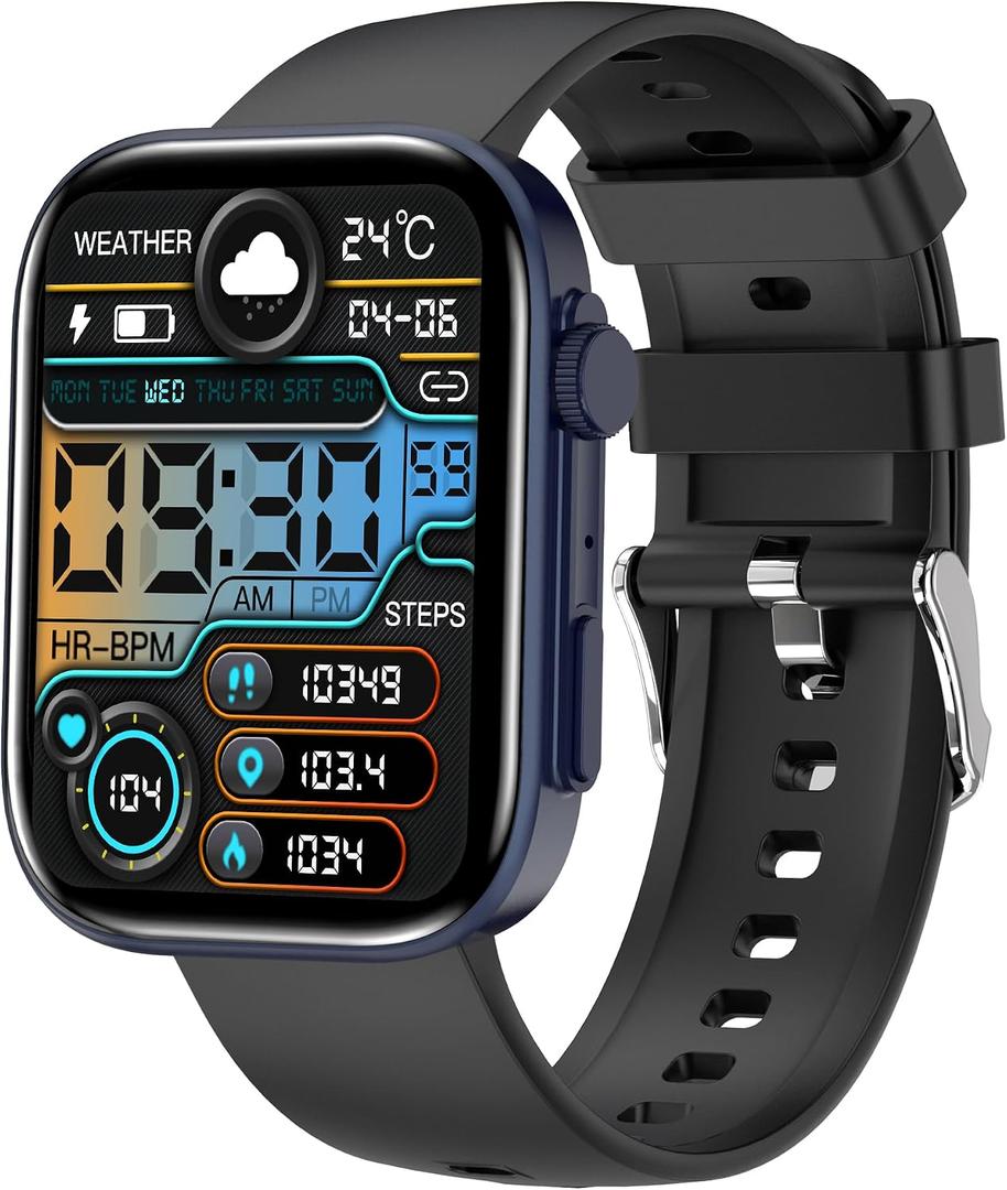Smart Watches for Men Women, Make/Answer Calls, 2.01" HD Screen with 260+ Watch Faces, Heart Rate/SpO2/Sleep Monitor, 123 Sports Modes, Long Battery Life Fitness Watch Compatible with iPhone Android