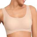 Soft Wireless Bras for Women Supportive Bralette Invisible Bra Full Coverage Everyday Bra for Work & Lounge One size