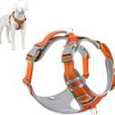 Plutus Pet No Pull Dog Harness, Release at Neck, Reflective Adjustable Dog Vest Harness, Easy Control Handle for Walking, for Small Medium Large Dogs, Orange, M