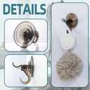 Antimbee 10 Pack Reusable Suction Hooks, Removable Small Suction Cups for Shower, Bathroom, Glass, Door, Windows, Kitchen - Up to 11 lbs on Smooth Surface (Transparent Gray)