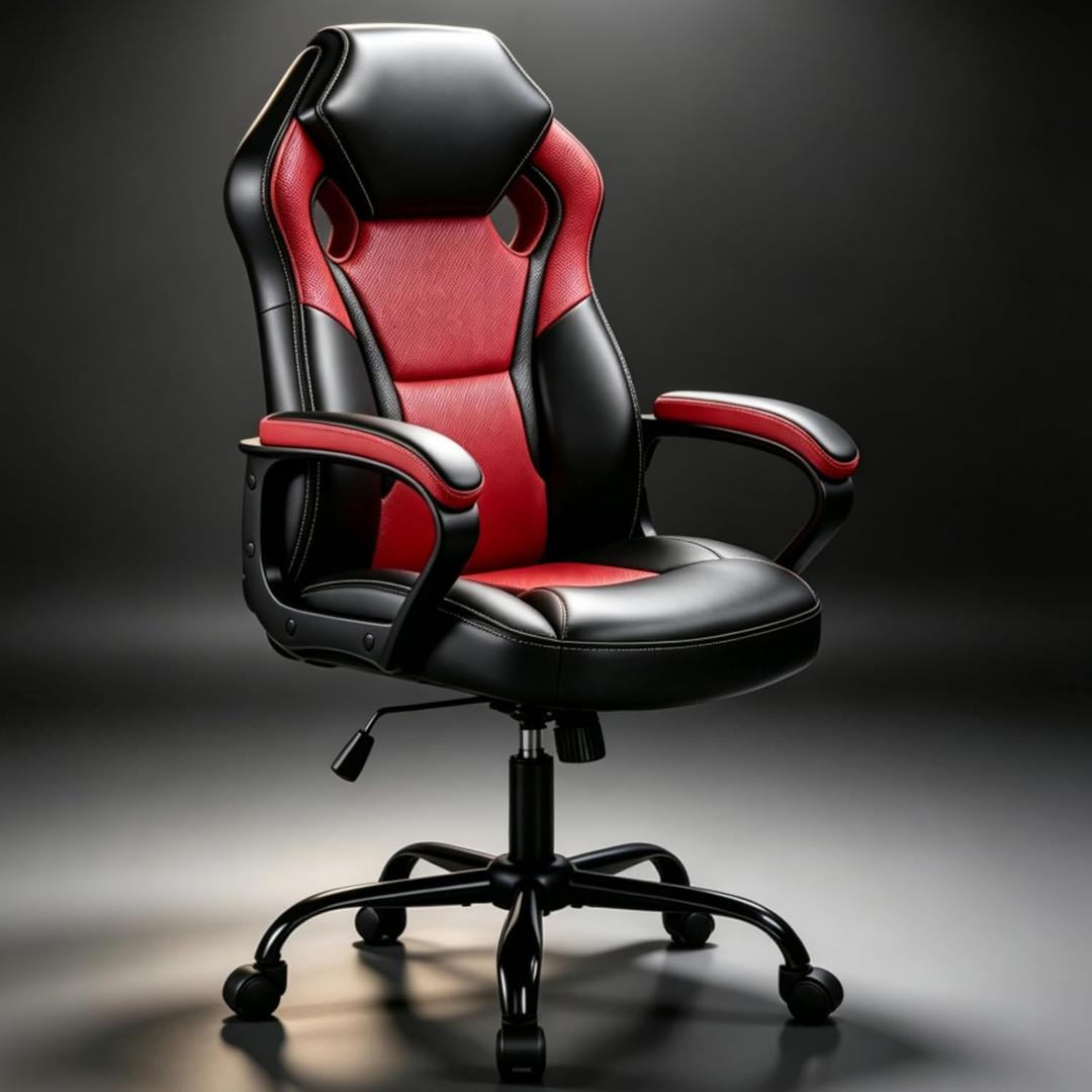 Office Gaming Chairs for Adults, Ergonomic Game Chair, Red and Black