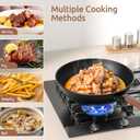 Todlabe Carbon Steel Wok - Including Glass Cover and Silicone Spatula, 13-Inch Woks & Stir-Fry Pans for Induction, Electric, Gas Stoves