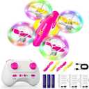 LED RC Drone for Kids 6+, Christmas Birthday Gift for Boys & Girls with Remote Batteries, 360° Flip, High Speed Mode, 45 Min Flight Indoor and Outdoor Flying Toy - RoseRed Yellow