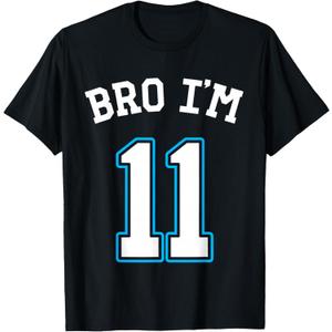 11th Birthday 11yo Bro I'm 11 11th Birthday Boy T-Shirt (L, Black)