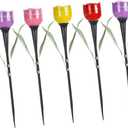 5pcs Solar Tulip Garden Light Decorative Outdoor Stake Lamp for Patio and Landscape Temperature Resistant Led Flower Lighting for Festivals and Holidays (Assorted)