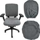 High Elasticity Anti Slip Office Chair Cover, Split Design for Easy Installation,Universal Desk Chair Cover wear-Resistant and Scratch Resistant (Light Gray, Chair seat Cover + Back Cover)