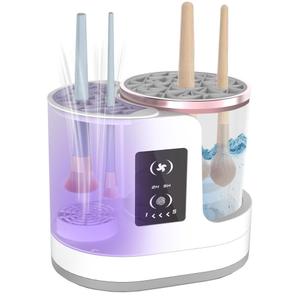 Electric Makeup Brush Cleaner Machine With Makeup Brush Dryer-Holder-Portable Automatic USB Cosmetic Brushes Cleaner Tool for All Size Beauty Makeup Brush Set,Eyeshadow, Blush Brush (white2)