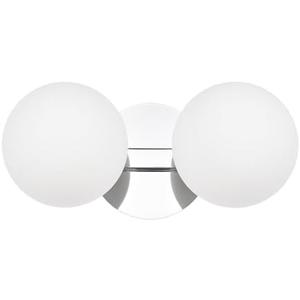 Bathroom Vanity Light Fixtures, Modern 2 Lights Globe Wall Sconce Lighting Chrome, Porch Wall Mount Light Fixture for Bathroom, Mirror Cabinets Hallway Stairs