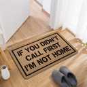 Welcome Funny Door Mat Personalized Doormat with Anti-Slip Rubber Back (23.6 X 15.7 inch) Prank Gift Home Decor Area Rugs for The Entrance Way Indoor Mats (If You Didn't Call First, I'm Not Home)