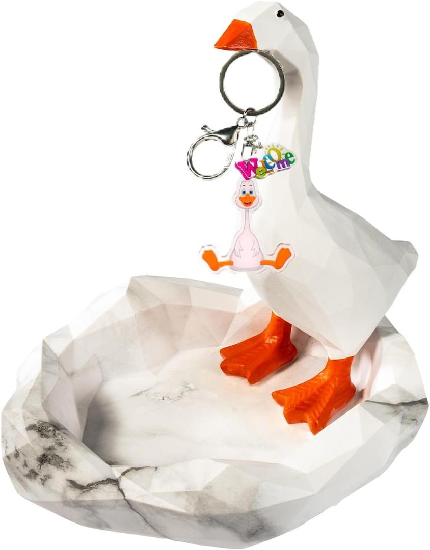 7 INCH Desk Goose Decor Magnetic Silly Goose Key Holder Setfor Entryway Table Kawaii Nightstand Decor Nice Apartment Gift and Housewarming Gift for New House