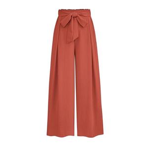 PRETTYGARDEN Women's Wide Leg Work Pants Business Casual High Waisted Loose Palazzo Trouser Summer Clothes (Orange,Medium)