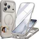 Miracase for iPhone 17 Pro Max Case 6.9" FullBody Phone Case with Builtin Glass Screen Protector& Full Camera Protector,[Magnetic with MagSafe] Drop Proof 17 ProMax Cover, Grey Titanium