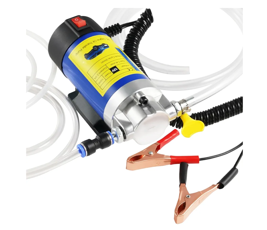 Oil Pump 12V 100W, Oil Extractor Pump for Engine Oil Change, Electric Fluid Transfer Pump for Motor Oil, Gear Oil, Transmission Fluid Removal, Self-Priming Oil Transfer Pump for Car, Mower, Marine