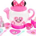 Disney Junior Minnie Mouse Terrific Teapot, Preschool Pretend Play Tea Set, 14-Pieces, Kids Toys for Ages 3 Up by Just Play (Large, Multicolor)