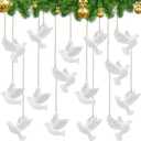Thyle 24 Pieces Christmas Dove Ornaments Friendship Dove Hanging Ornament Set Wood Bird Cutouts Decoration for Christmas Tree and Party Decor