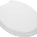 Soft Foam Elongated Toilet Seat Cushion, Universal Slow Closing Toilet Bowl Seat Replacement for Bathroom, White Compatible Mount, Padded Comfortable Fit for Seniors and Home Use