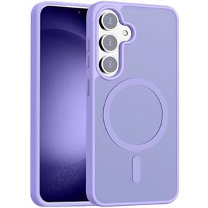 Hualele Magnetic Designed for Samsung A36 Case, Compatible with MagSafe, Military Grade Dropproof Translucent Matte Hard Back Soft Edge Slim Protective for Samsung 5G Case, Light Purple