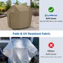 SunPatio Grill Cover 48 Inch for Outdoor Grill, Heavy Duty BBQ Cover with Waterproof Sealed Seam, FadeStop Material, All Weather Resistant Compatible for Weber CharBroil Nexgrill and More, Taupe