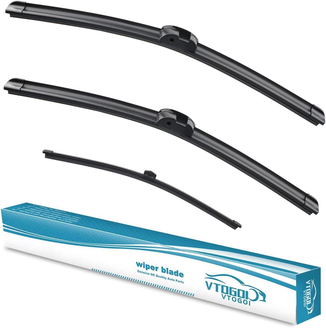 Wiper Blades With Rear Wiper Blades Set For Volkswagen Touareg 2011-2017 Automotive Replacement Windshield Wiper Blades,That Meet OEM Quality Easy DIY Install 26 "+26"+14"(Set of 3)