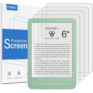 CoBak 4 Pack Anti-Glare Matte Screen Protector for 6" Kindle 2024 and 2022 (11 Generation) Kobo Nia, and PocketBook - High Clarity, Fingerprint Resistance, Anti-Bubble PET Film