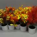 Chuangdi 6 Pcs Artificial Fall Thanksgiving Flowers in Vase 11.8 Inch Fall Thanksgiving Table Centerpieces Faux Potted Plant Fake Flowers in Pot Table Decor for Home Office Party Kitchen(Flower)