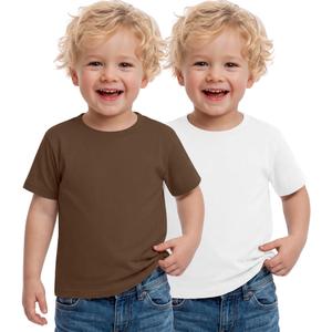 Custoneei 2 Pack Toddler Boys Short Sleeve Shirts, 2-Color, 18-24 Months