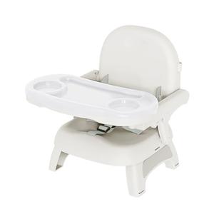 BBsecure Booster Seat for Kitchen Chair, 3-in-1 Foldable Baby Booster Seat with Removable Dual Tray & 3-Point Harness, Portable Toddler Booster Chair for Dinning Table, Travel, Outdoor Camping, Gray