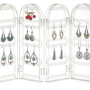Sooyee 240 Holes Foldable Acrylic Earring Holder,Jewelry Hanger Organizer,Necklace Holder 3 Folds Lucency Double Sided Stand Earring Display,Clear