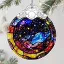 2 x Space Milky Way Stained Glass Ornament  Christmas Ornament, Christmas Tree Decoration & Galaxy Home Decor, Xmas Gift, Housewarming Gift, Gifts for Space Lovers, Friends or Family