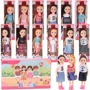 10 Pack: Little Girls Party Favors Dolls - 5" Small Toddler Doll Toys Kids Miniature Figures Friends Bulk Bundle Play Set