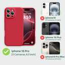 Magnetic for iPhone 16 Pro Max Case [Compatible with Magsafe] [Premium Silicone Satin-Smooth Touch] Slim Shockproof Anti-Scratch Microfiber Lining Case, 6.9 inch, Red